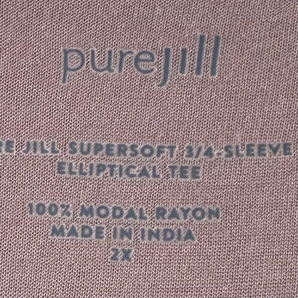 Pure Jill J Jill 2X 18 20 Top Shirt Tunic Elliptical Tee Rose Pink Supersoft - Picture 4 of 4
